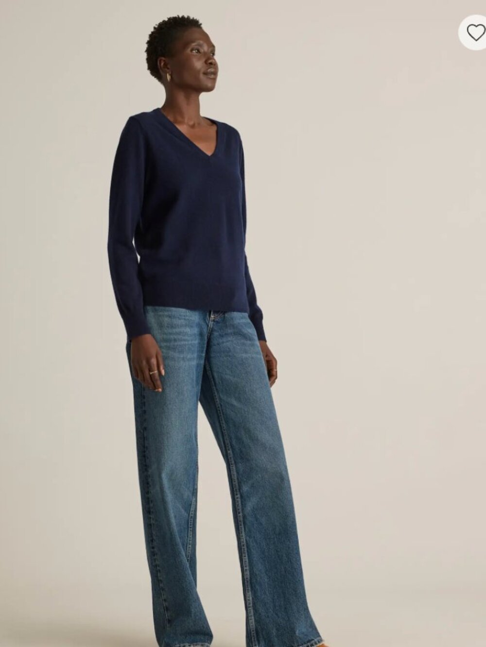 Quince Mongolian Cashmere V-Neck Sweater Navy Size XS - Picture 4 of 7